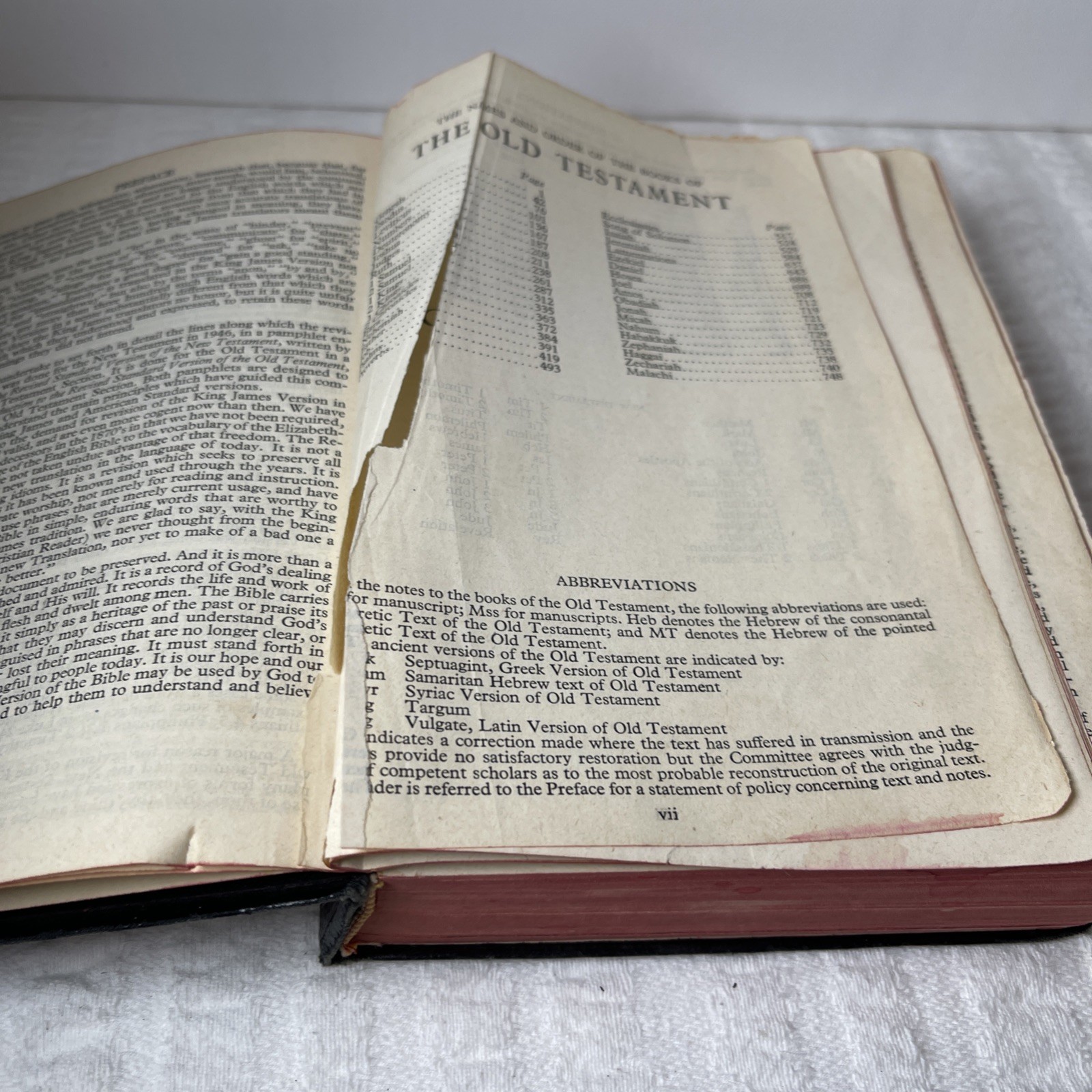 VTG 1953 Holy Bible RSV Nelson & Sons Genuine Leather Black Text + Illustrations