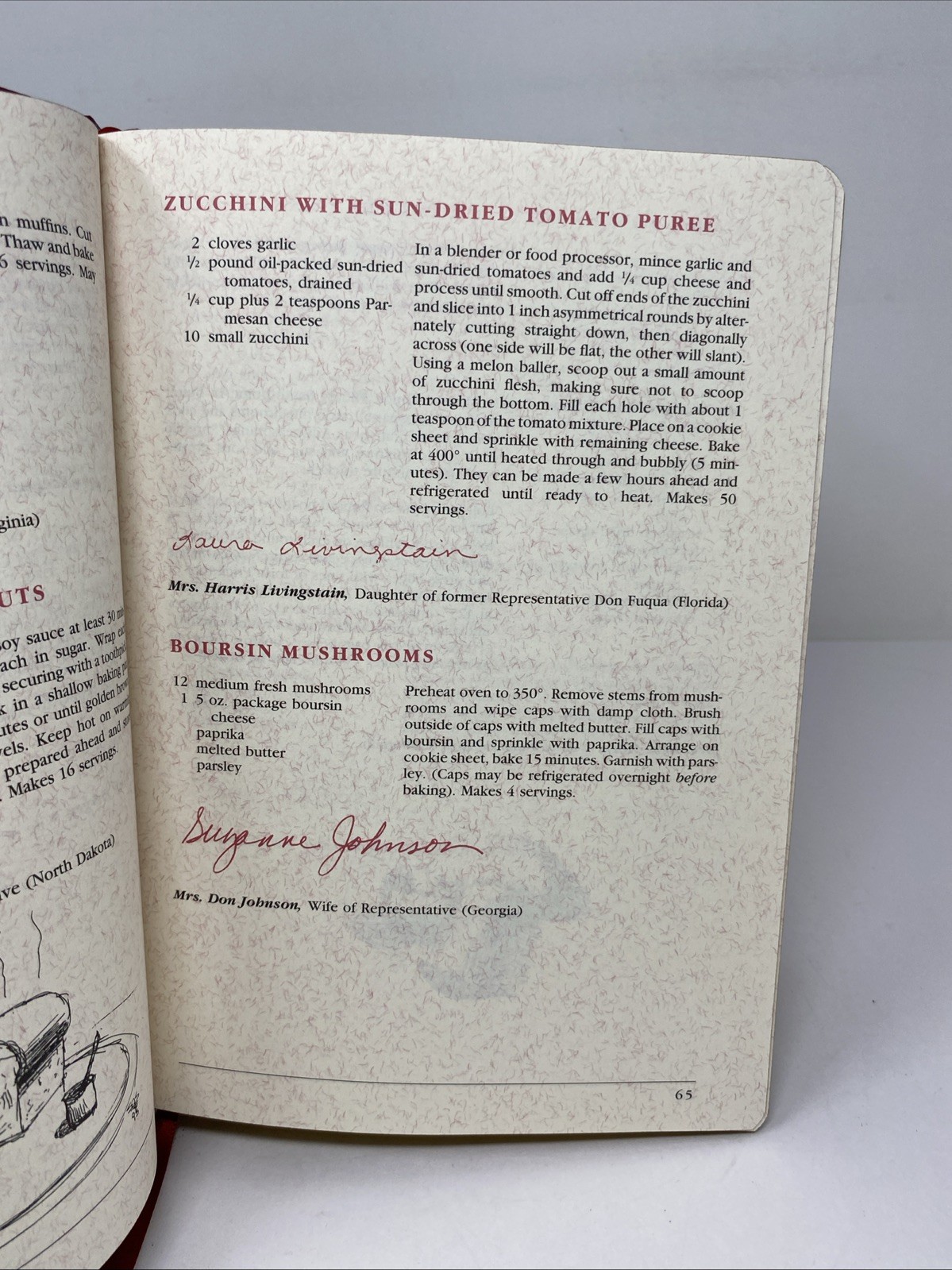 The Congressional Club Cook Book 1993 Red Faux Leather Cookbook