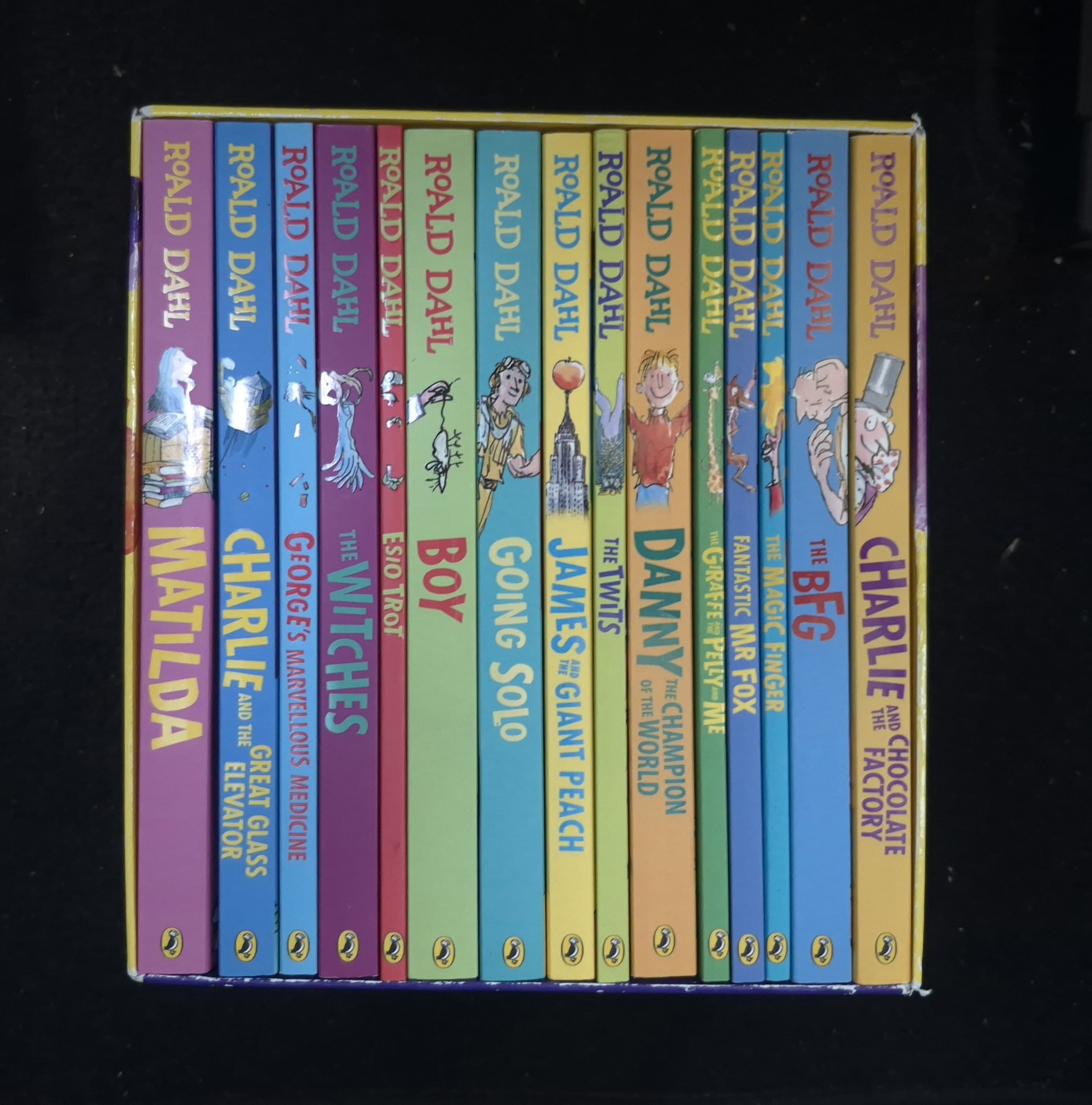 Roald Dahl Collection Box Set 15 Books Paperback Matilda BFG Charlie Factory