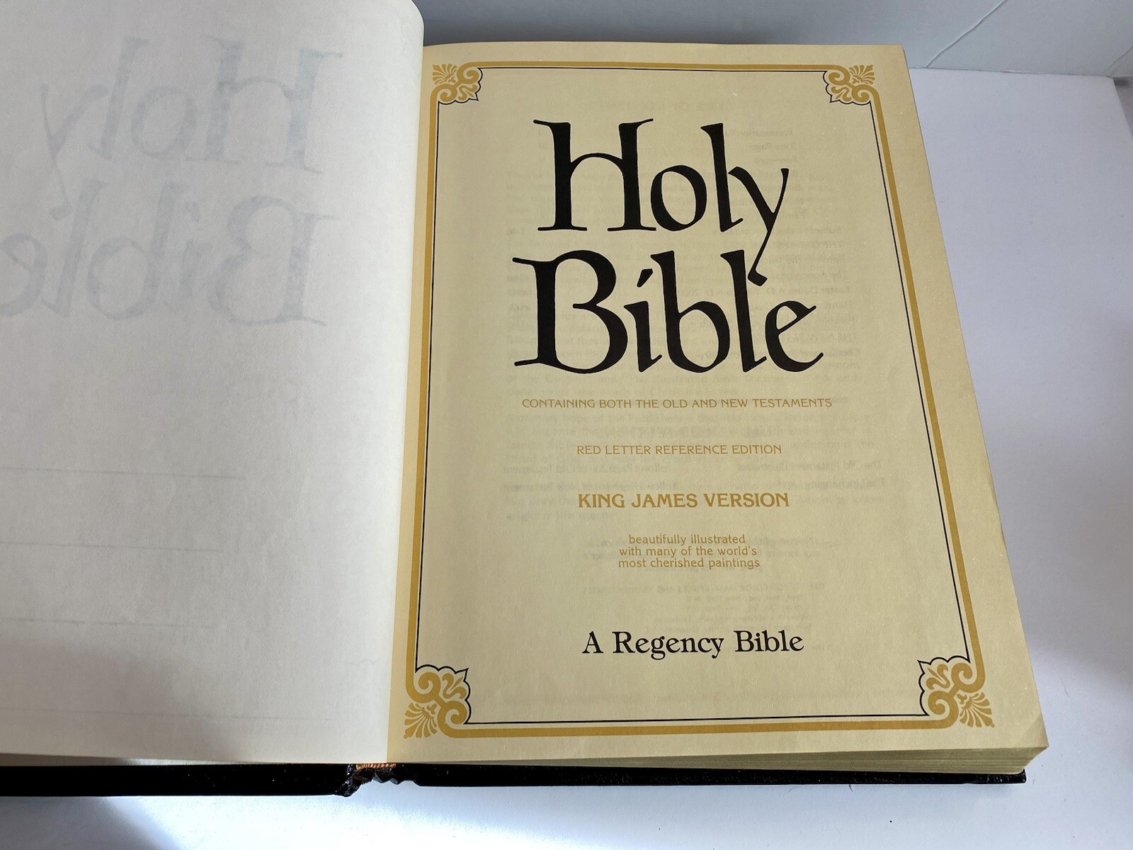 Holy Bible King James Version Red Letter Nelson Regency Family Black 1978