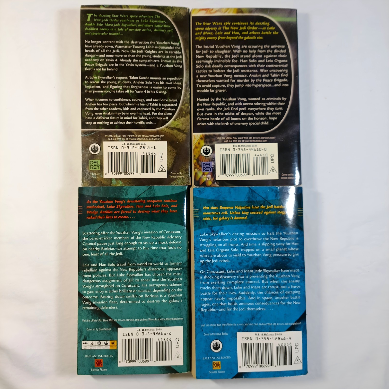 Lot of 9 Star Wars: The New Jedi Order Books; Paperback; Lucas Arts; Del Rey