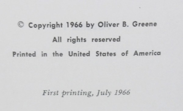 THE GOSPEL ACCORDING TO JOHN – FIRST PRINTING 1966 – OLIVER B. GREENE