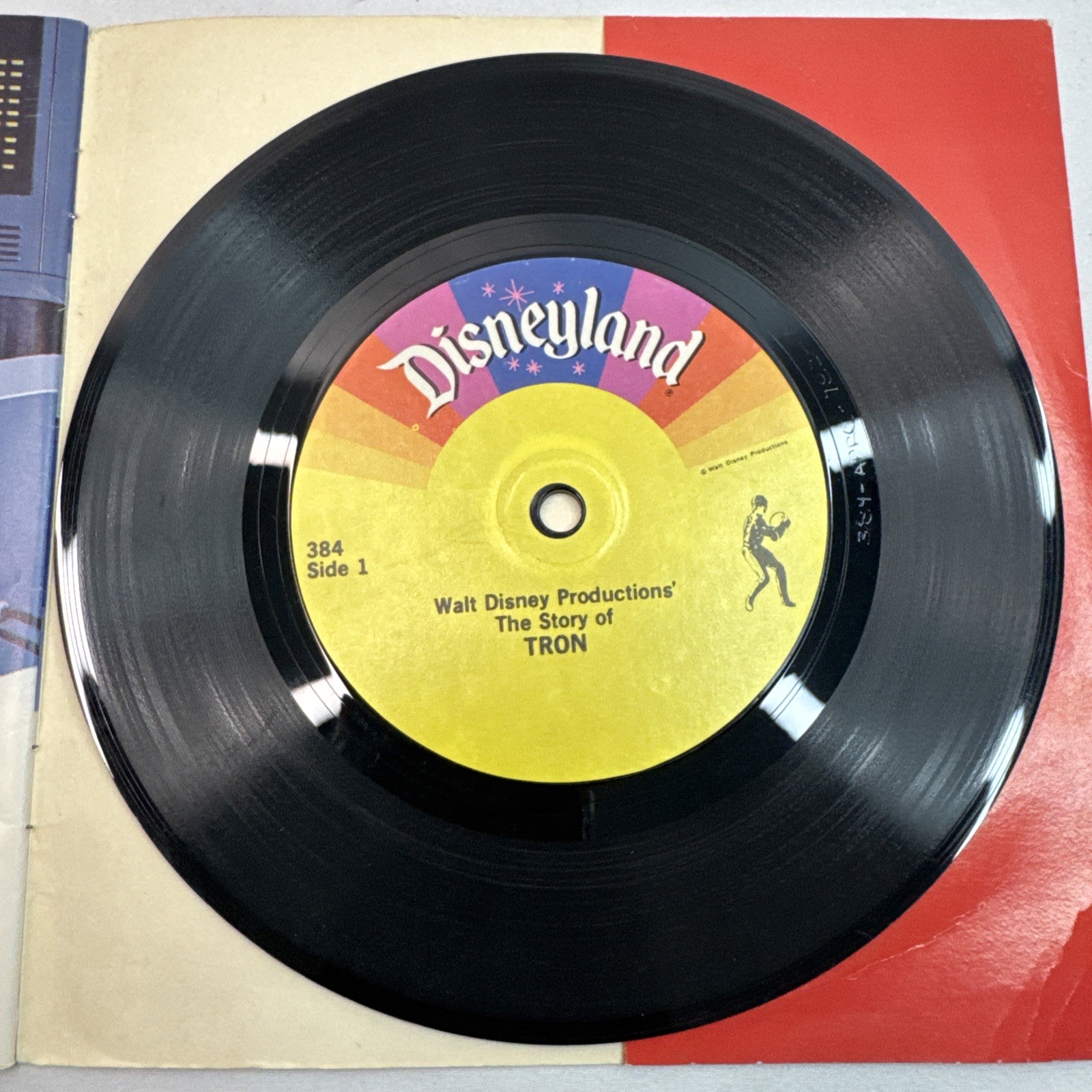Vintage 1982 Disney TRON Read-Along Book and Record 33 1/3 RPM Vinyl 384