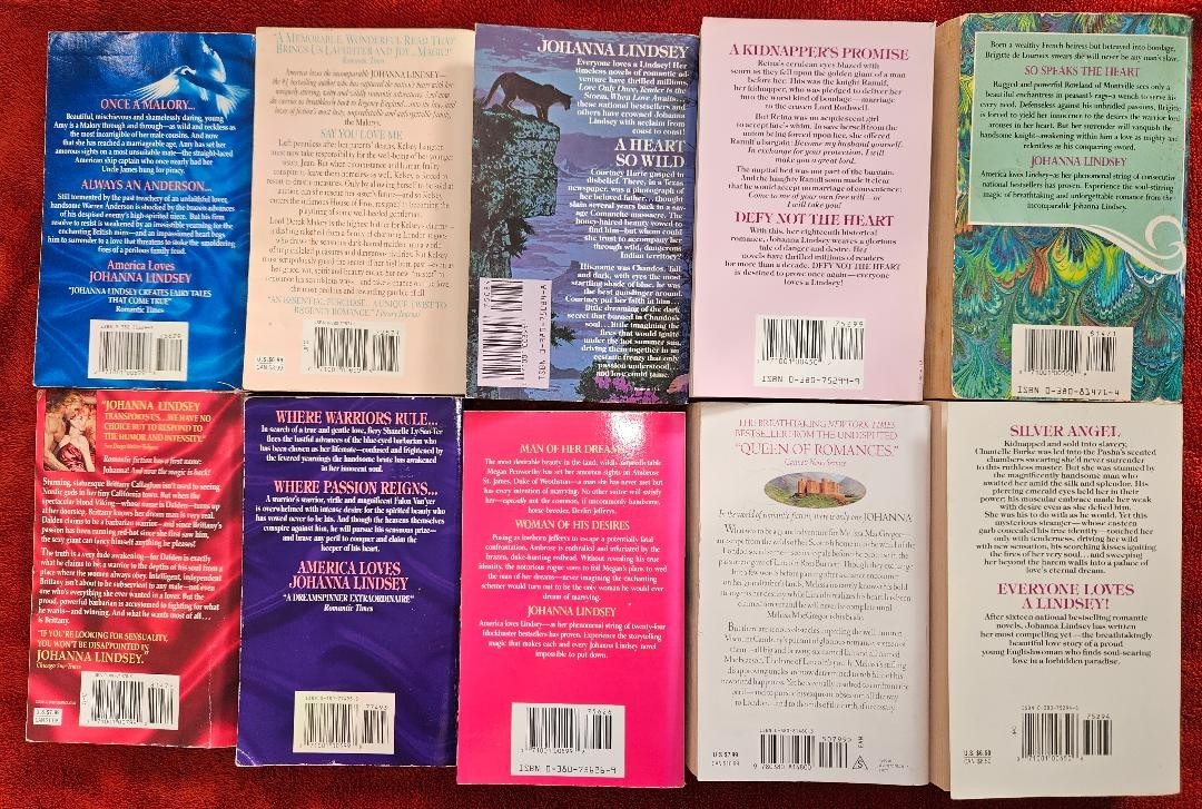 Used Romance Books – Johanna Lindsey, Bertrice Small, and other authors