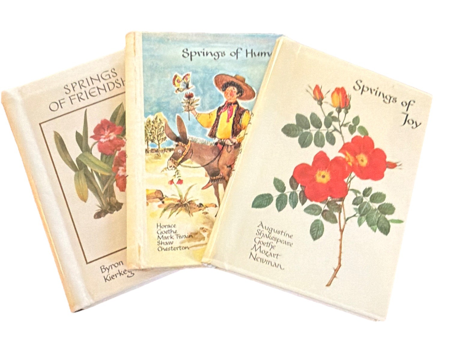 Vintage “Springs” Gift Book Lot (3) Joy Humor Friendship Decorative Hardcover