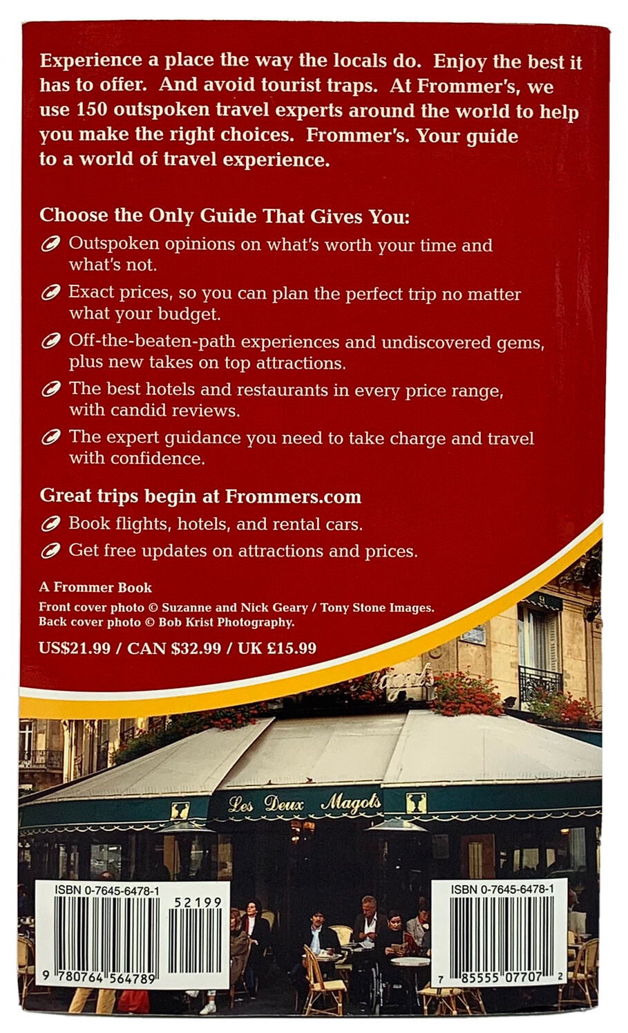 Frommer’s France 2002 Paperback 768 Pages Maps & Photos w/Color Fold-Out Map