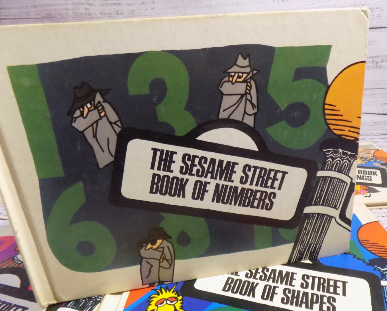 Set Of 5 Vintage Sesame Street Children’s Hard Cover Books Retro 1970s