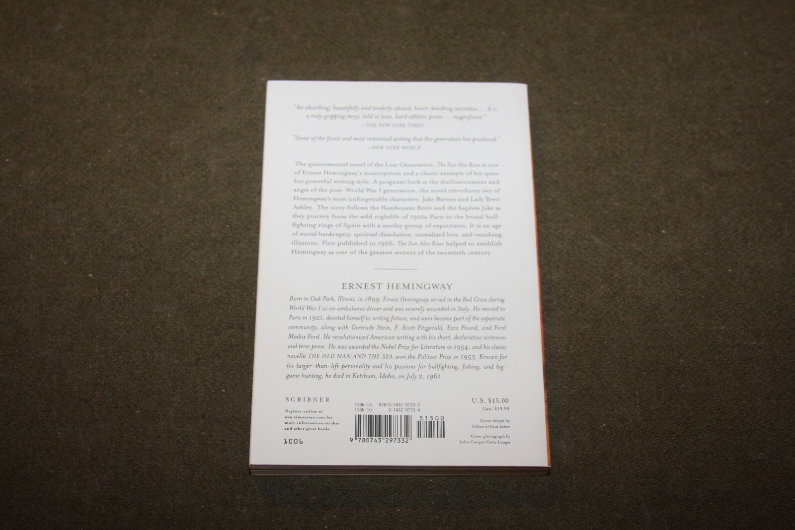 The Sun Also Rises by Ernest Hemingway 2006 TPB Scribner