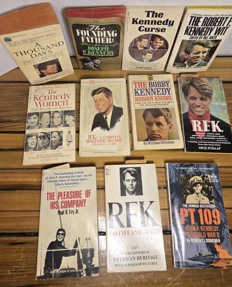 Vintage Kennedy Book Lot 11 Paperbacks John F RFK Bobby JFK Biography History