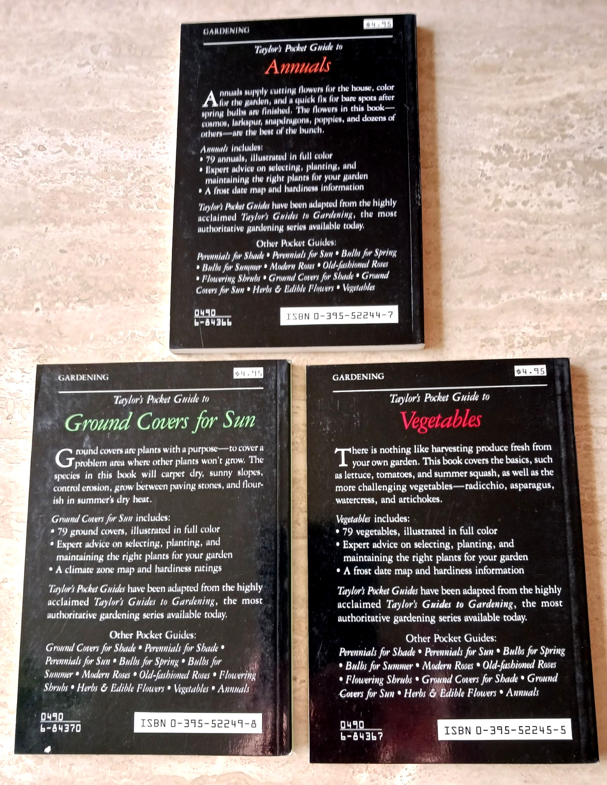 Taylor’s Pocket Guides to Annuals, Vegetables, Ground Covers – Softcover