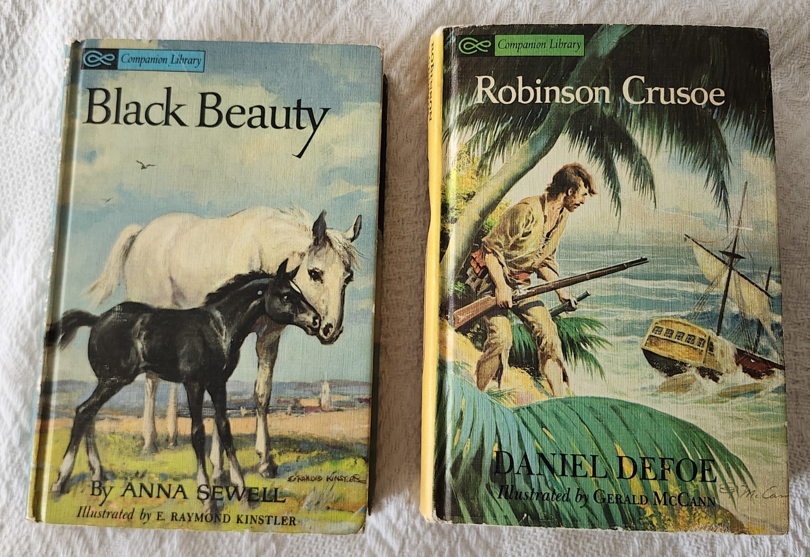 2 Vintage 1960’s Companion Library 2-in-1 Book Hard Back Children’s Classics LOT