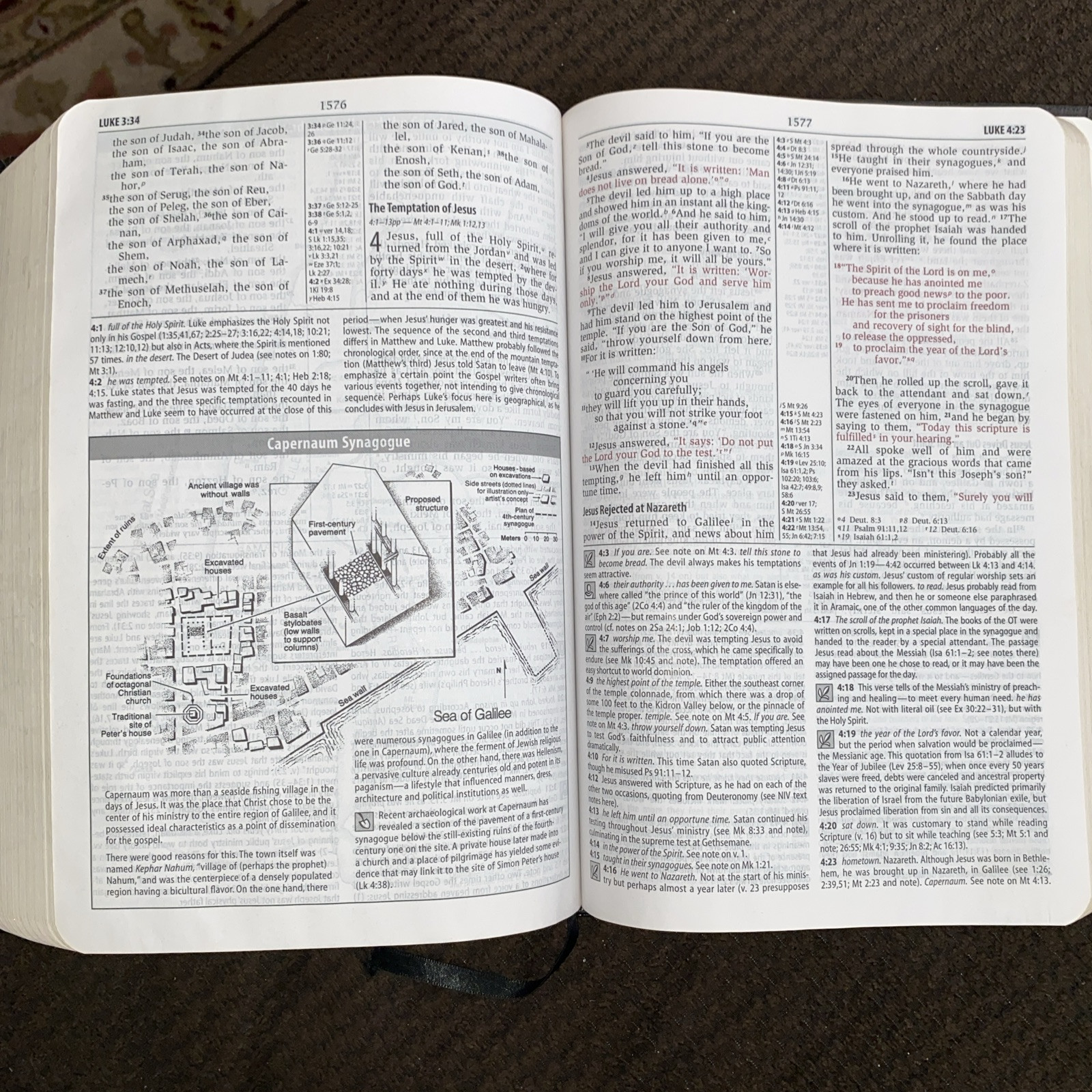 Zondervan NIV Study Bible Black Bonded Leather Red Letter- VG