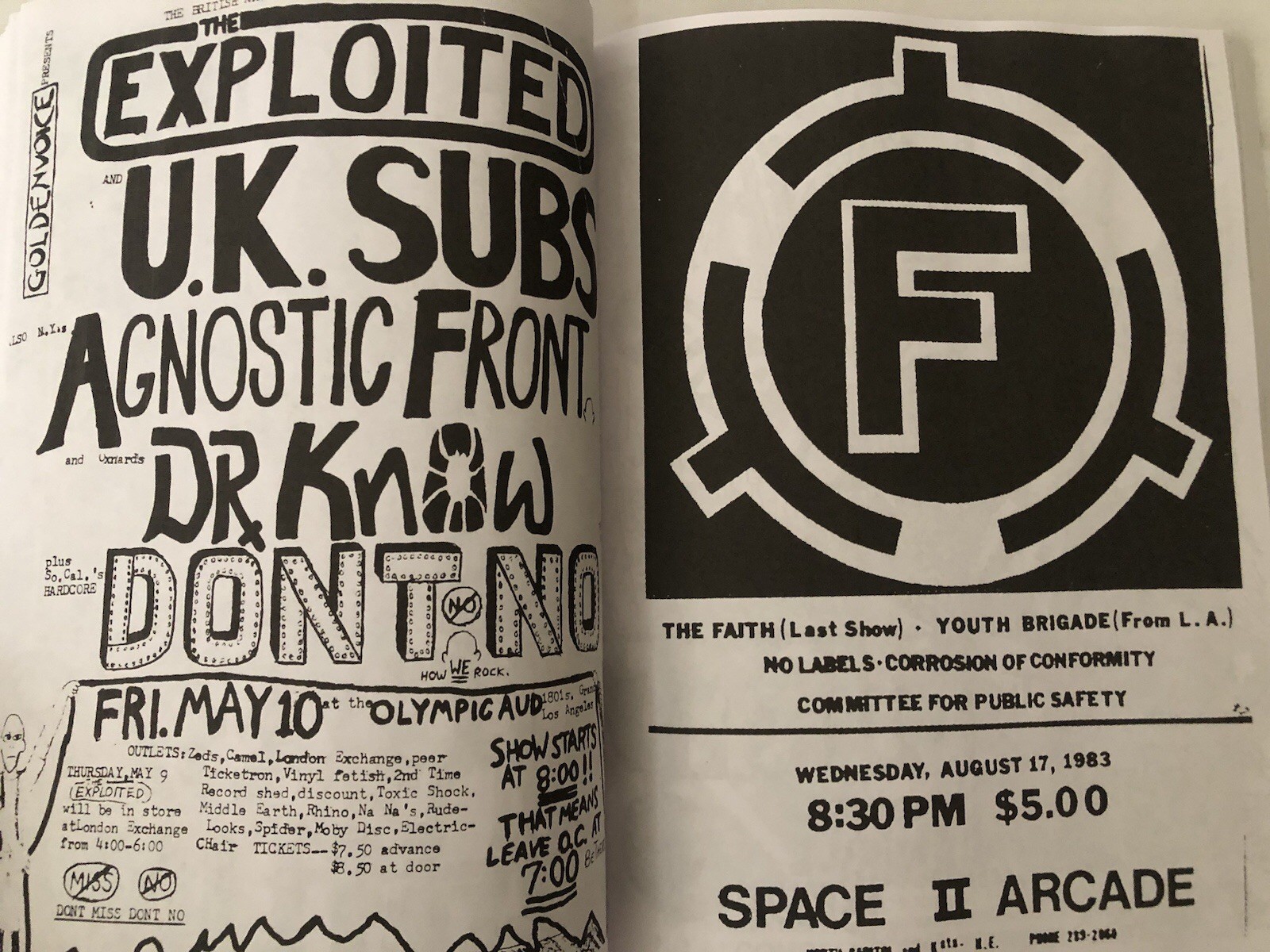 400 Punk Rock Flyers Book – Minor Threat, Bad Brains, Circle Jerks, Misfits FEAR