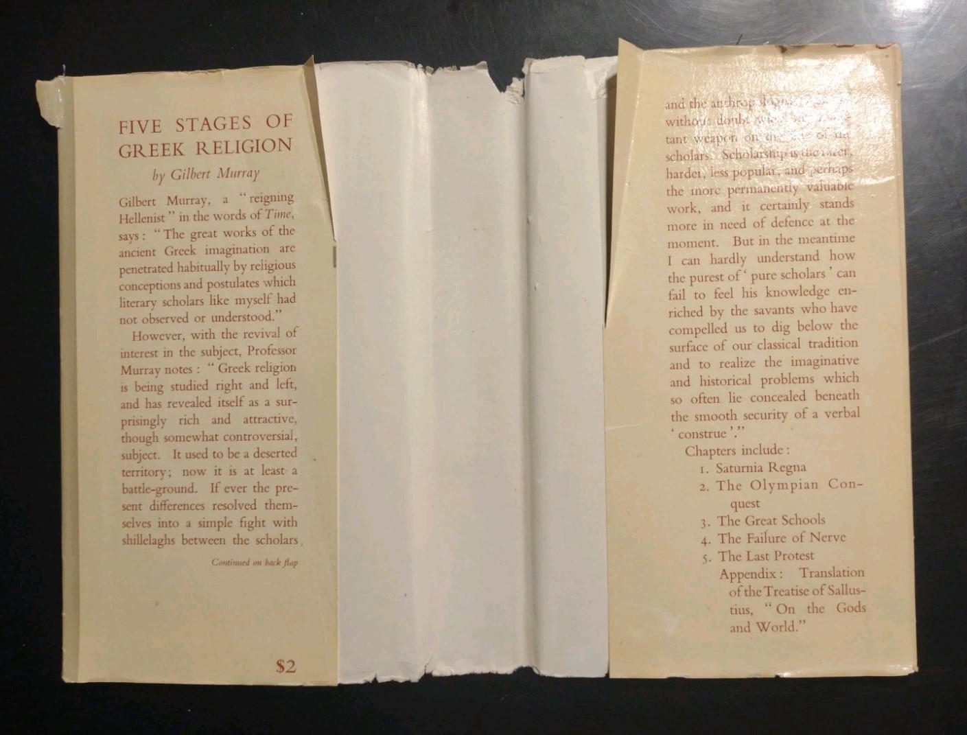 Five Stages of Greek Religion. Gilbert Murray. Beacon Press. 1951. HCDJ
