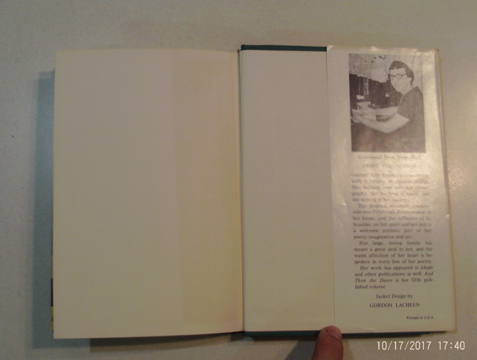 And Then The Dawn by Garnett Ann Schultz 1972 Hardcover / Dust Jacket – Signed