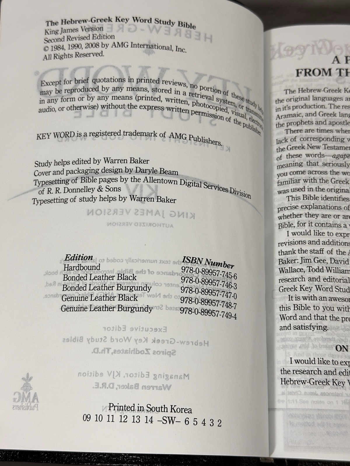 Hebrew Greek Key Word Study Bible KJV Genuine Leather Black AMG Publishers Box