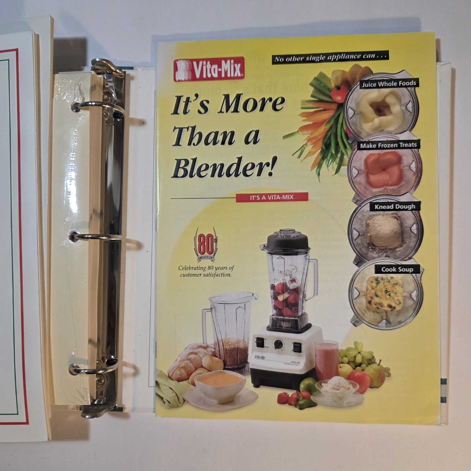 Vita-Mix Whole Food Recipes 3-Ring Binder and Owner’s Manual 2000 USA