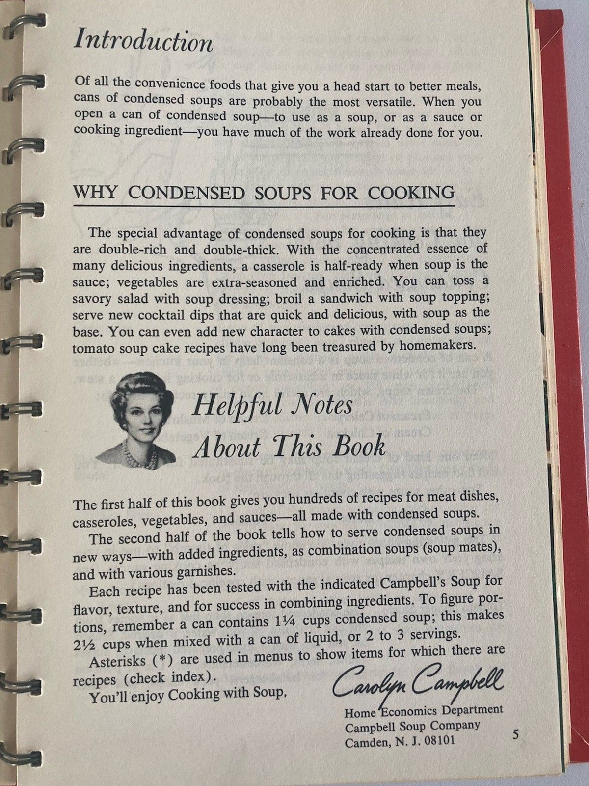A Campbell Cookbook cooking with Soup Recipes LITHOGRAPH First Edition Good Red