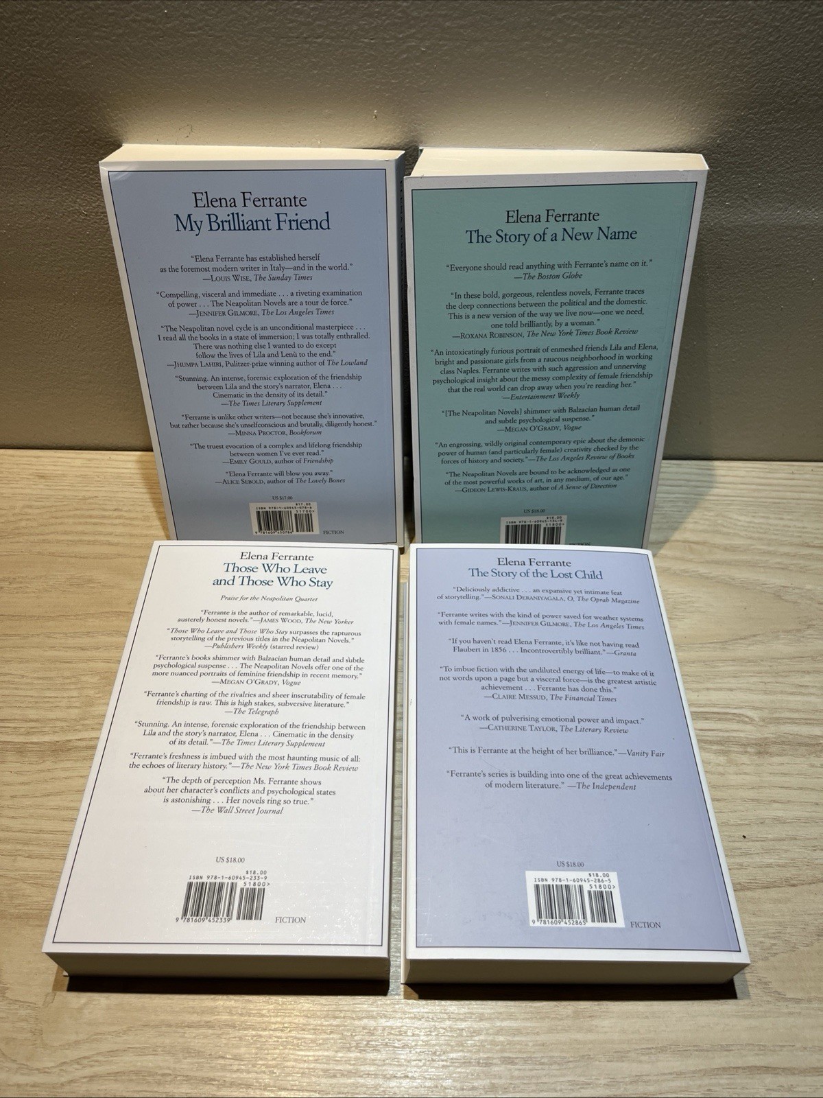 The Neapolitan Novels box set by Elena Ferrante(Europa Editions,trade paperback)