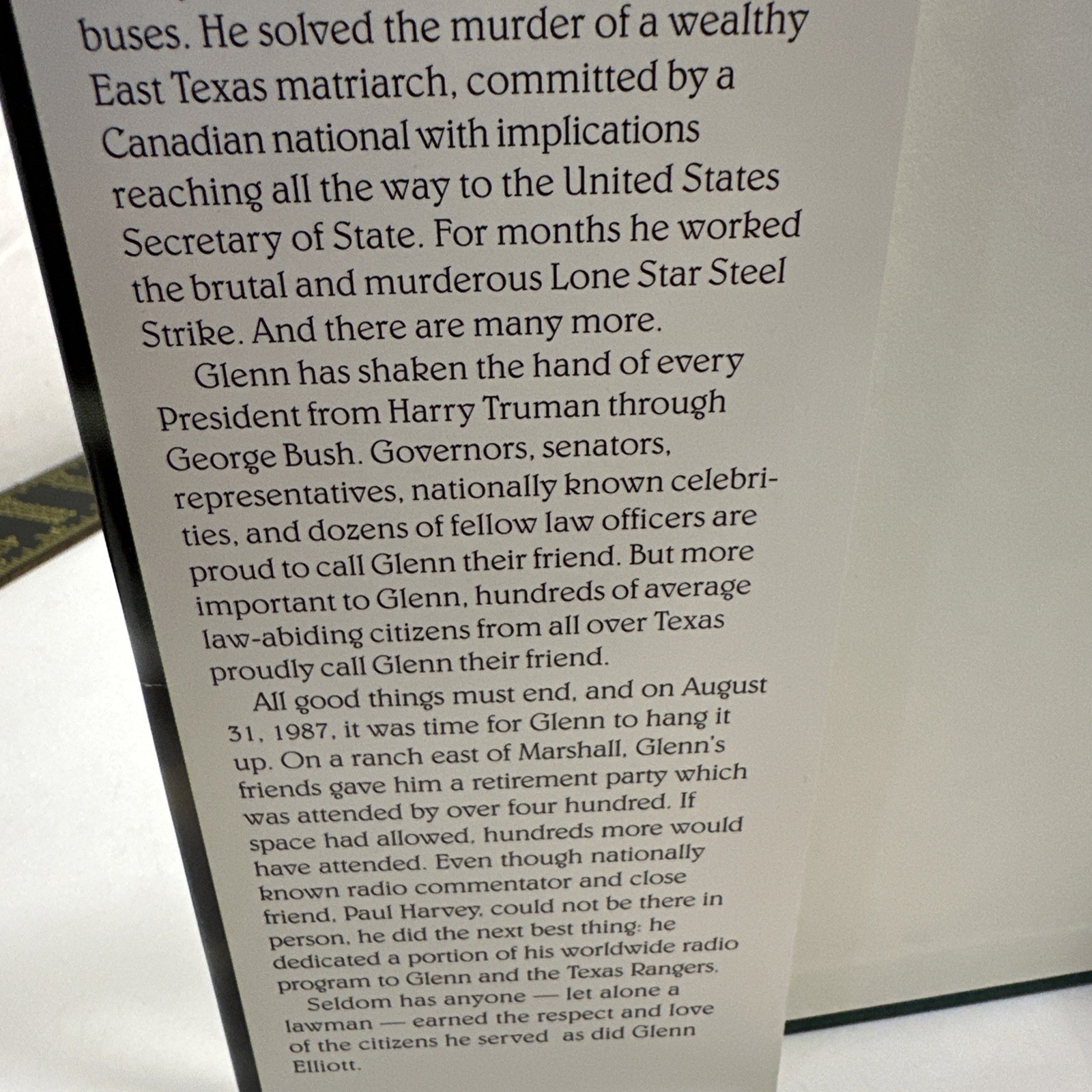 Glenn Elliott: A Ranger’s Ranger by Glenn Elliott Hardcover Dust Jacket Signed