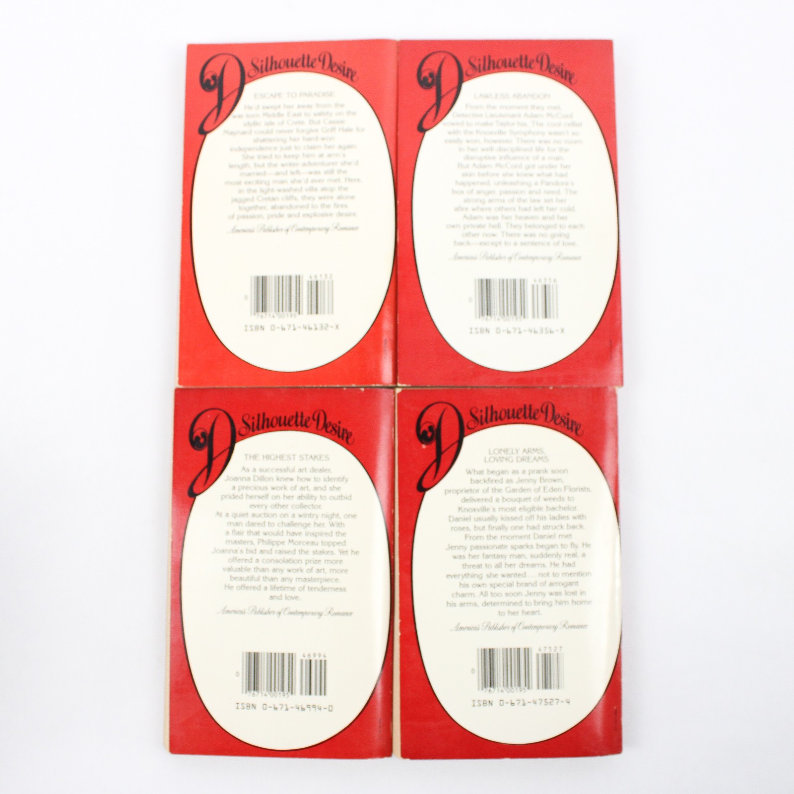 Lot of 4 Vintage Silhouette Desire Romance Novels 1983 Paperback