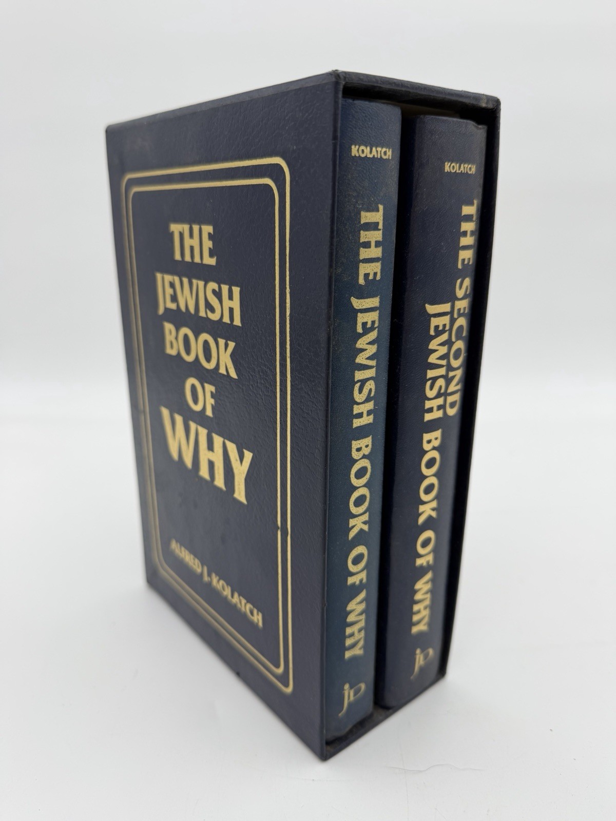 The Jewish Book of Why Alfred J Kolatch Slip Case 2 Volume Set Leather Slipcase