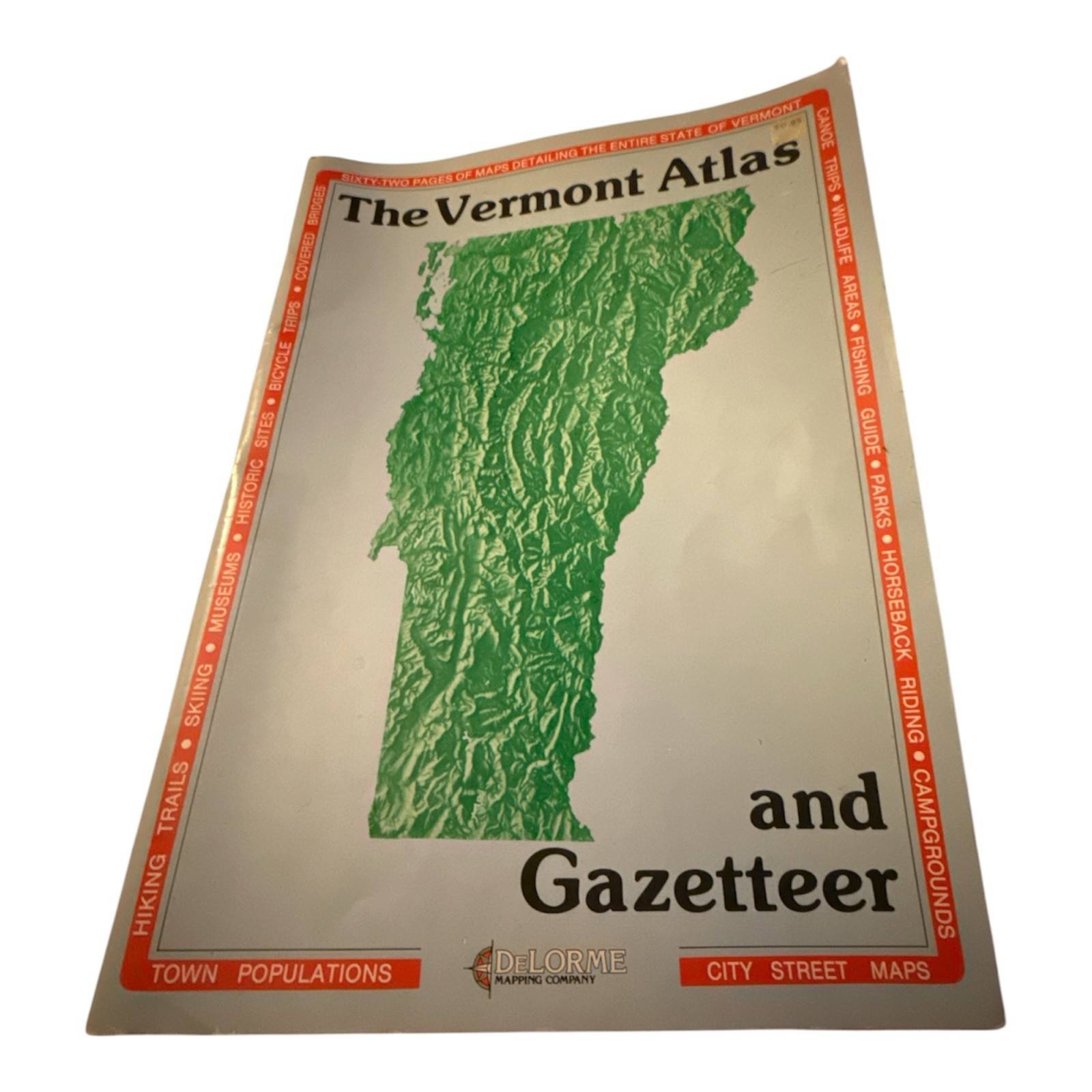 Vintage 1987 Delorme The Vermont Atlas and Gazetteer 7th Edition