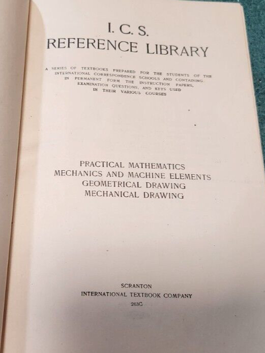 1917 ICS Reference Library Mathematics Geometrical Mechanical Drawing Mechanics