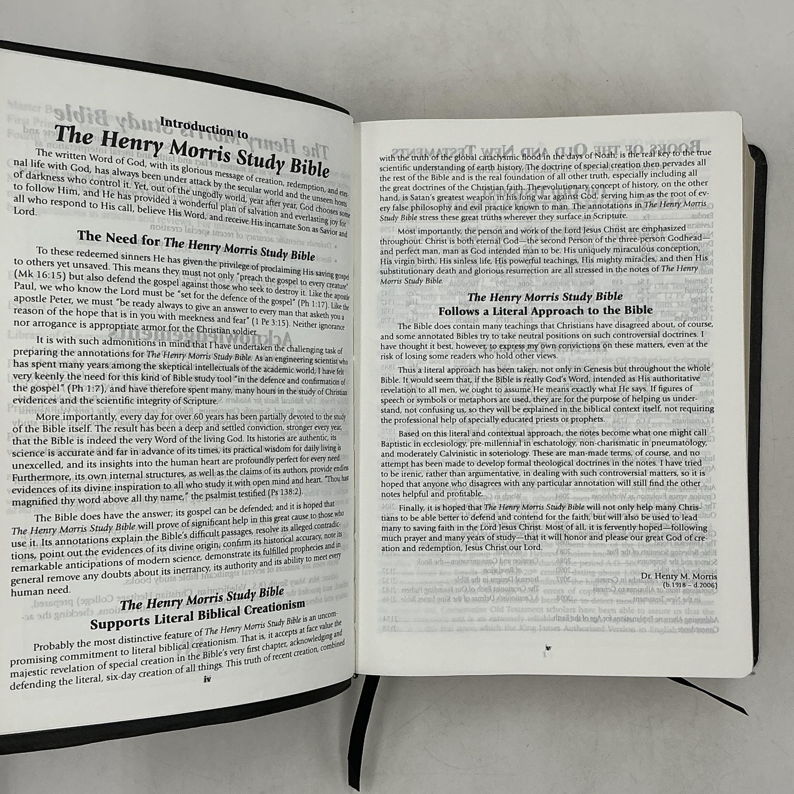 The Henry Morris Study Bible Henry M. Morris Genuine Leather KJV Black 2012