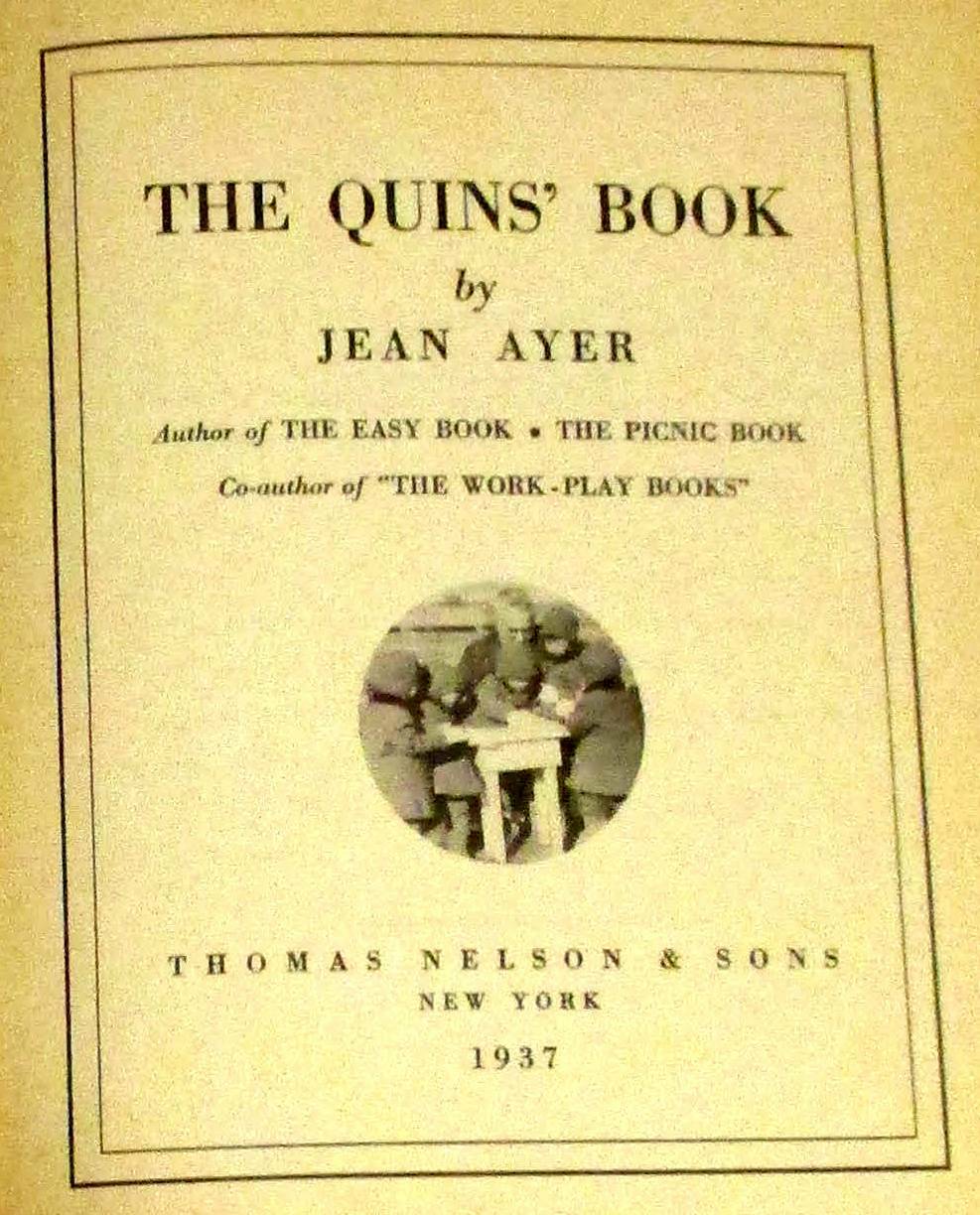 The Quins‘ Book SIGNED by Jean Ayer 1937 114 Pages H/C Photograph Book RARE!!