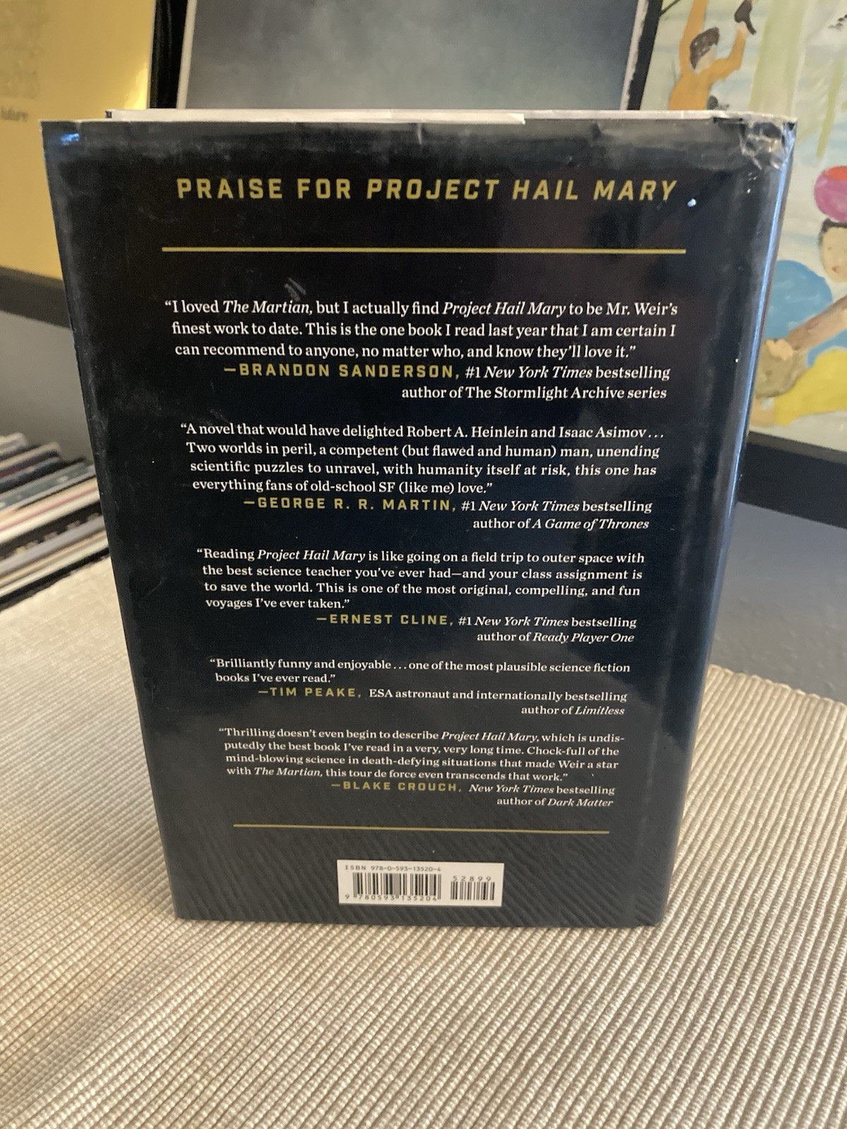 Project Hail Mary by Andy Weir – 1st Edition/1st Print Hardcover – Average Cond.