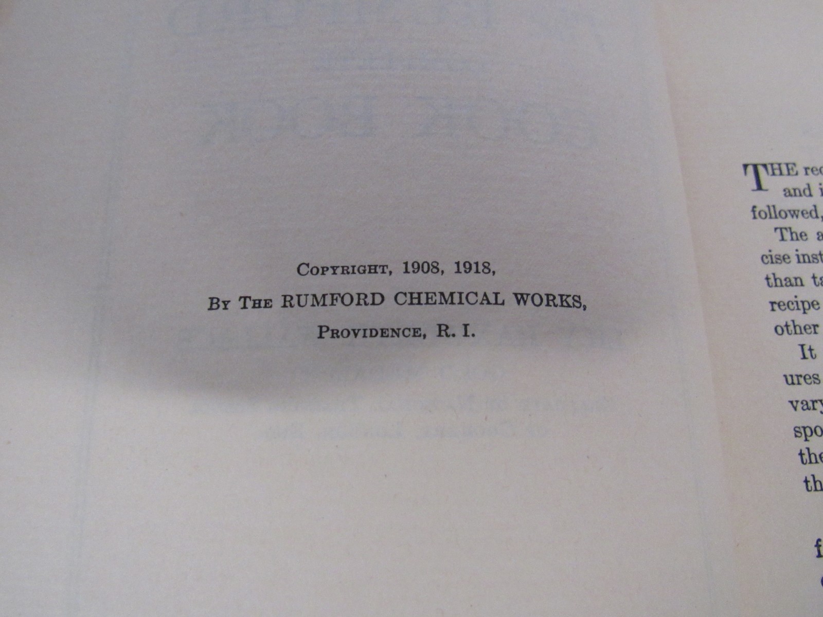 The Rumford Complete Cookbook by Lily Haxworth Wallace HC 1927 241 Pages