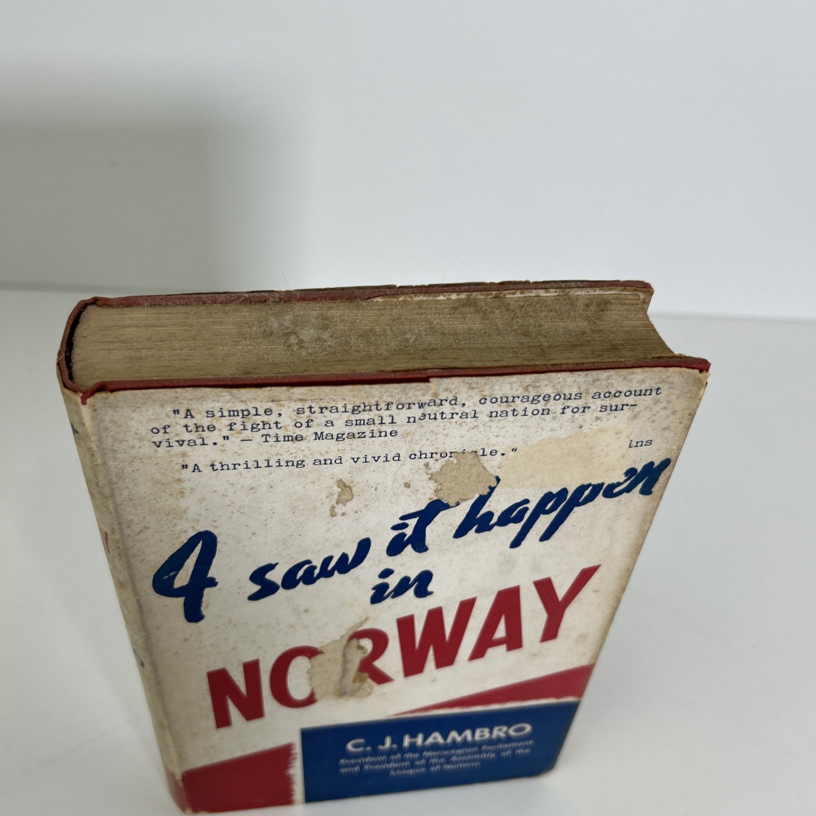 I Saw It Happen In Norway C J Hambro Hardcover Early Edition D Appleton Co. 1940