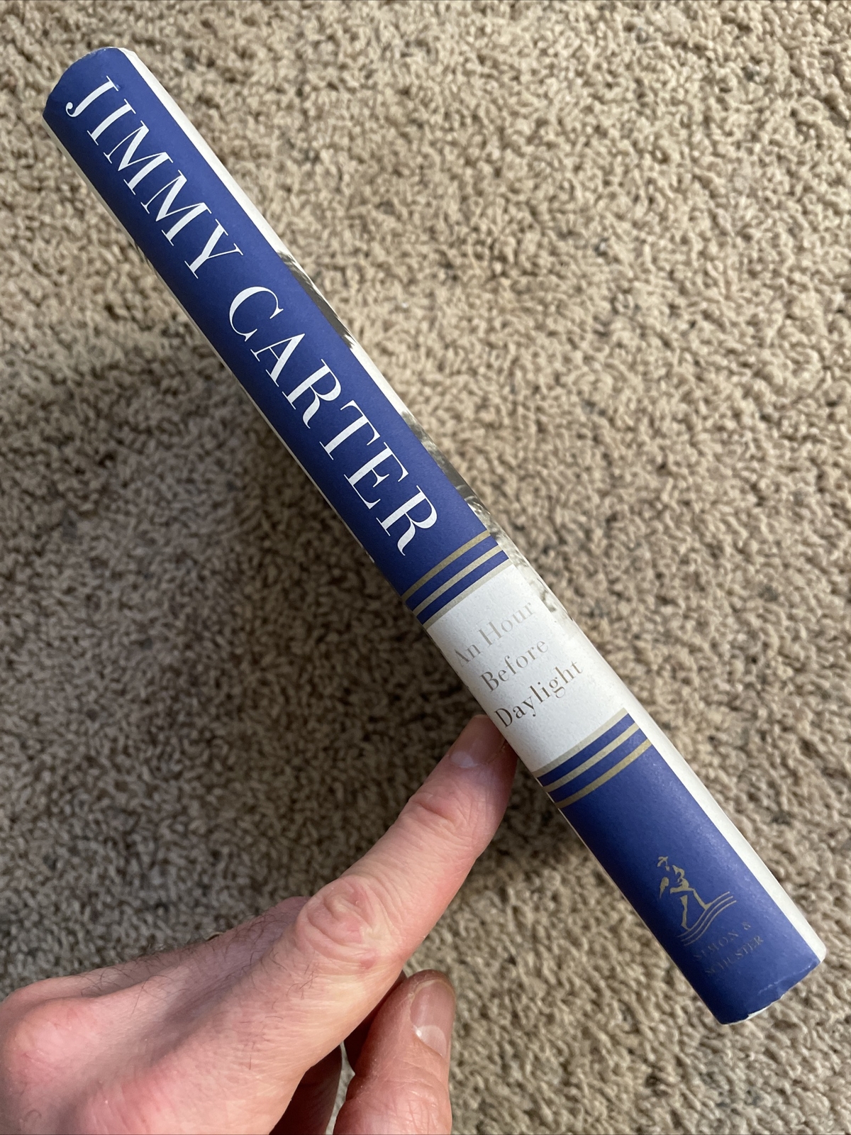 President JIMMY CARTER signed AN HOUR BEFORE DAYLIGHT Boyhood 2001 Book HC