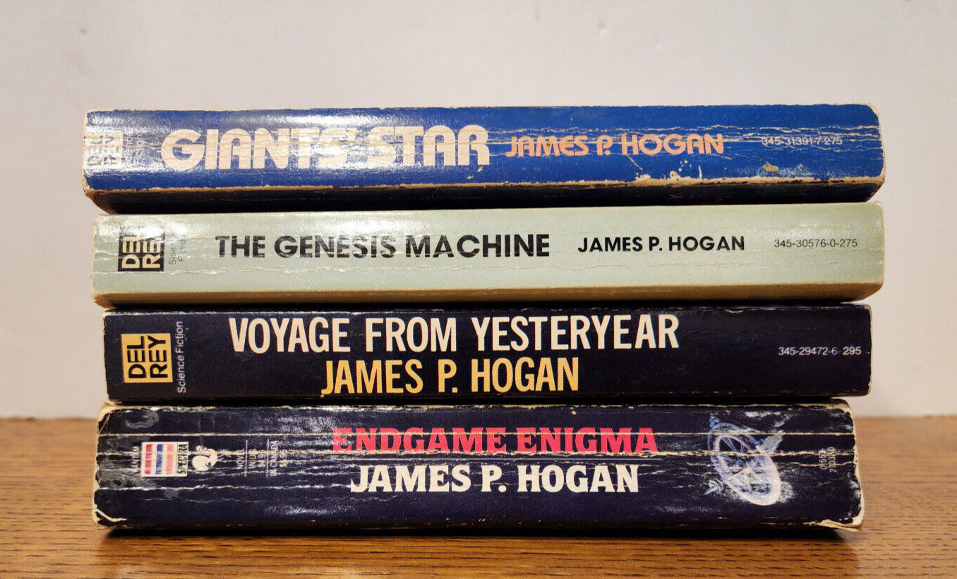 VTG James P Hogan 4PB Lot:Giants‘ Star/Genesis Machine/Voyage Yesteryear/Endgame
