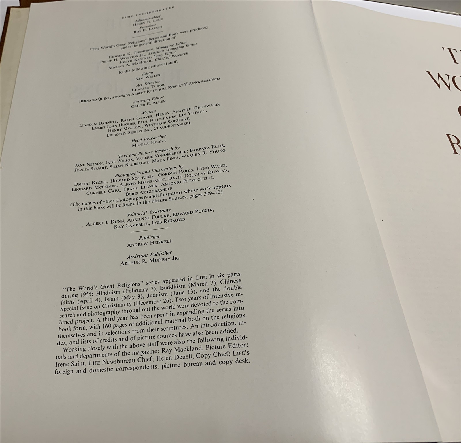 1957 The World’s Great Religions Time Life HB with Slipcase History Pictoral LG