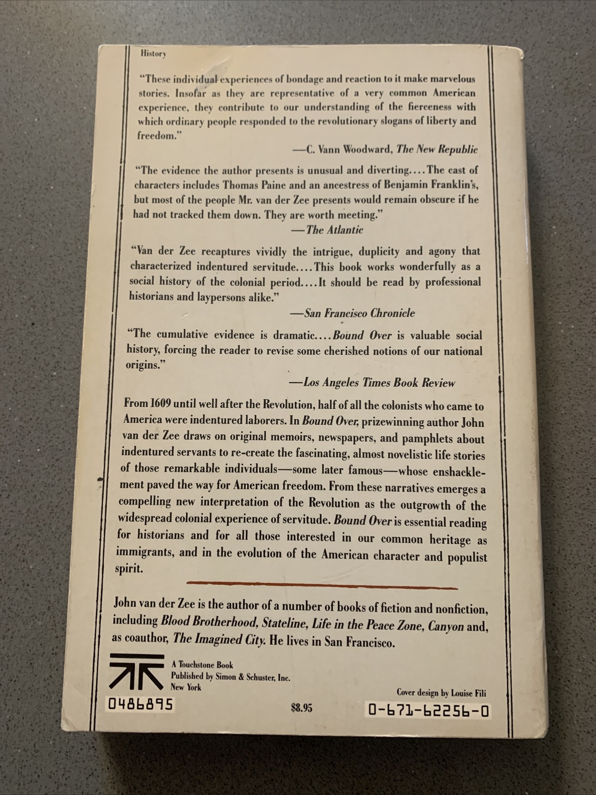 Bound Over: Indentured Servitude and American Conscience PB JOHN VAN DER Zee