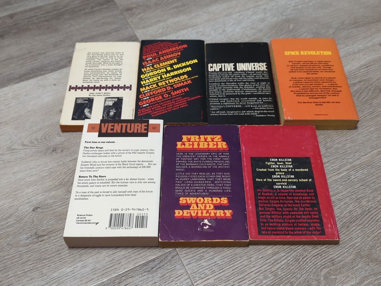 Pulp Sci-fi/Fantasy 7 paperback lot. Space Opera and Sword & Sorcery.