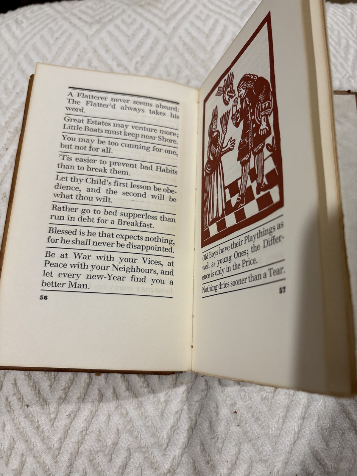 Franklins Wit & Wisdom Leather bound With Wood Cuts From James Crawhill