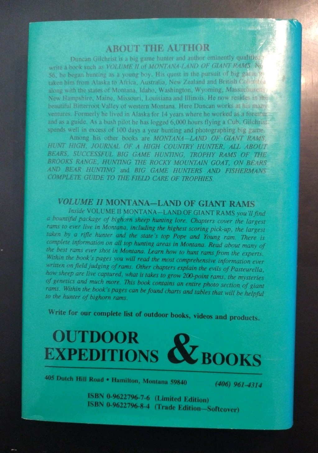 Signed #d 76/500 MONTANA – Land of the Giant Rams Vol. II. Duncan Gilchrist HCDJ