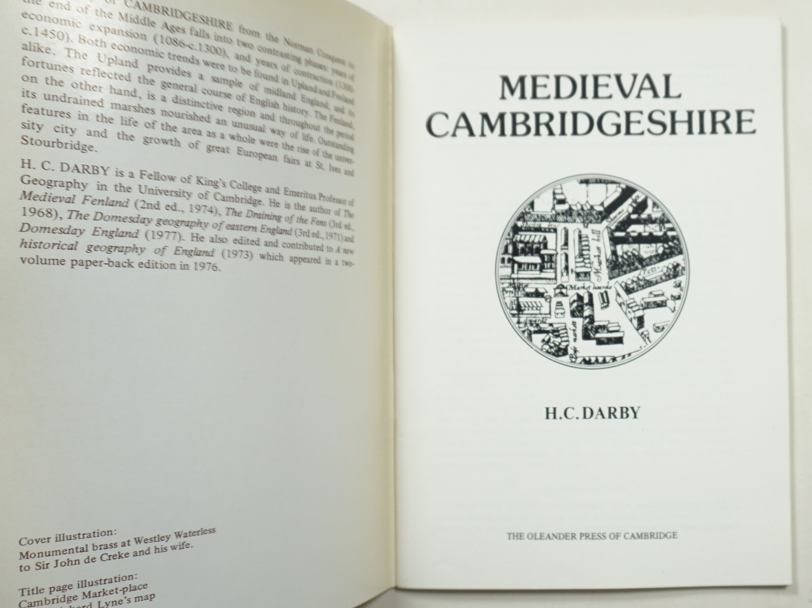Medieval Cambridgeshire 1977 Darby History Economics England Middle Ages