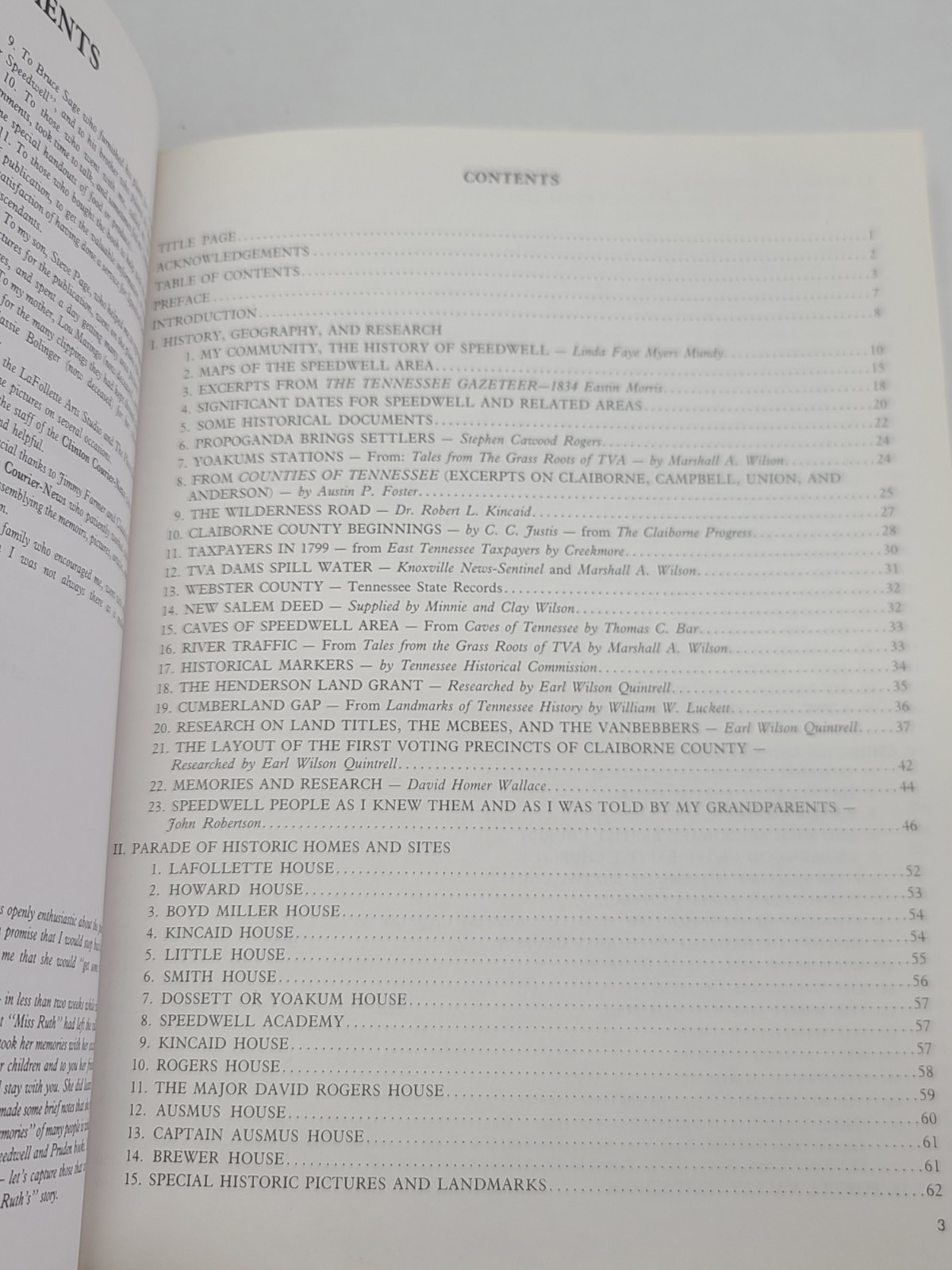 Speedwell Through 200 Years HC Bonnie Page 1985 Rural Town in Tennessee