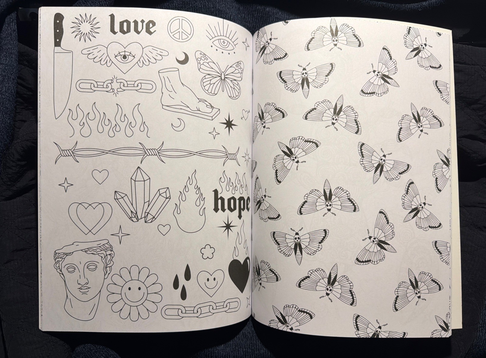 Tattoo Design Coloring Book ~ 48 pages ~ variety of Images ~ Mindful Coloring