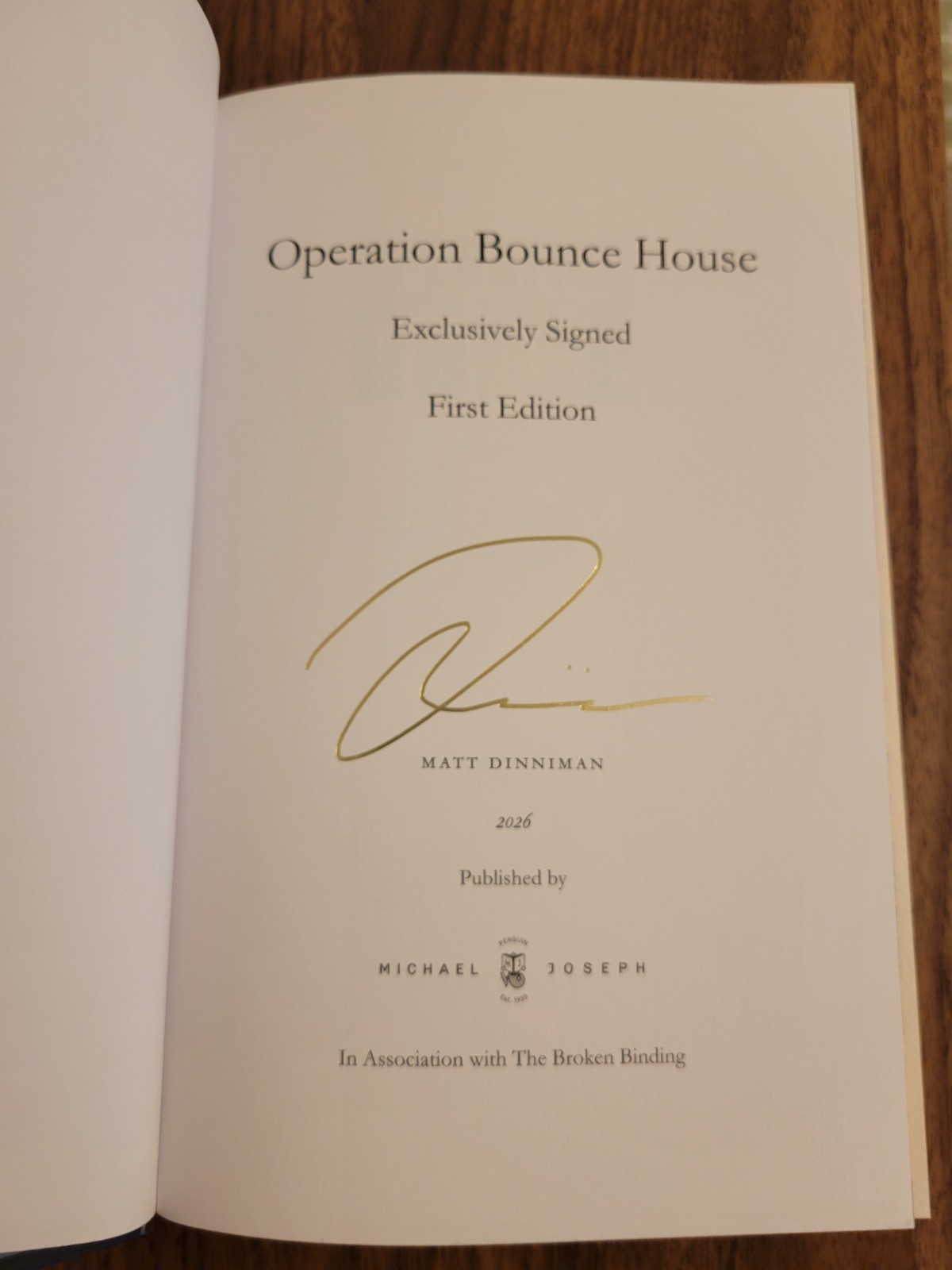 Operation Bounce House by Matt Dinniman – Broken Binding – Signed