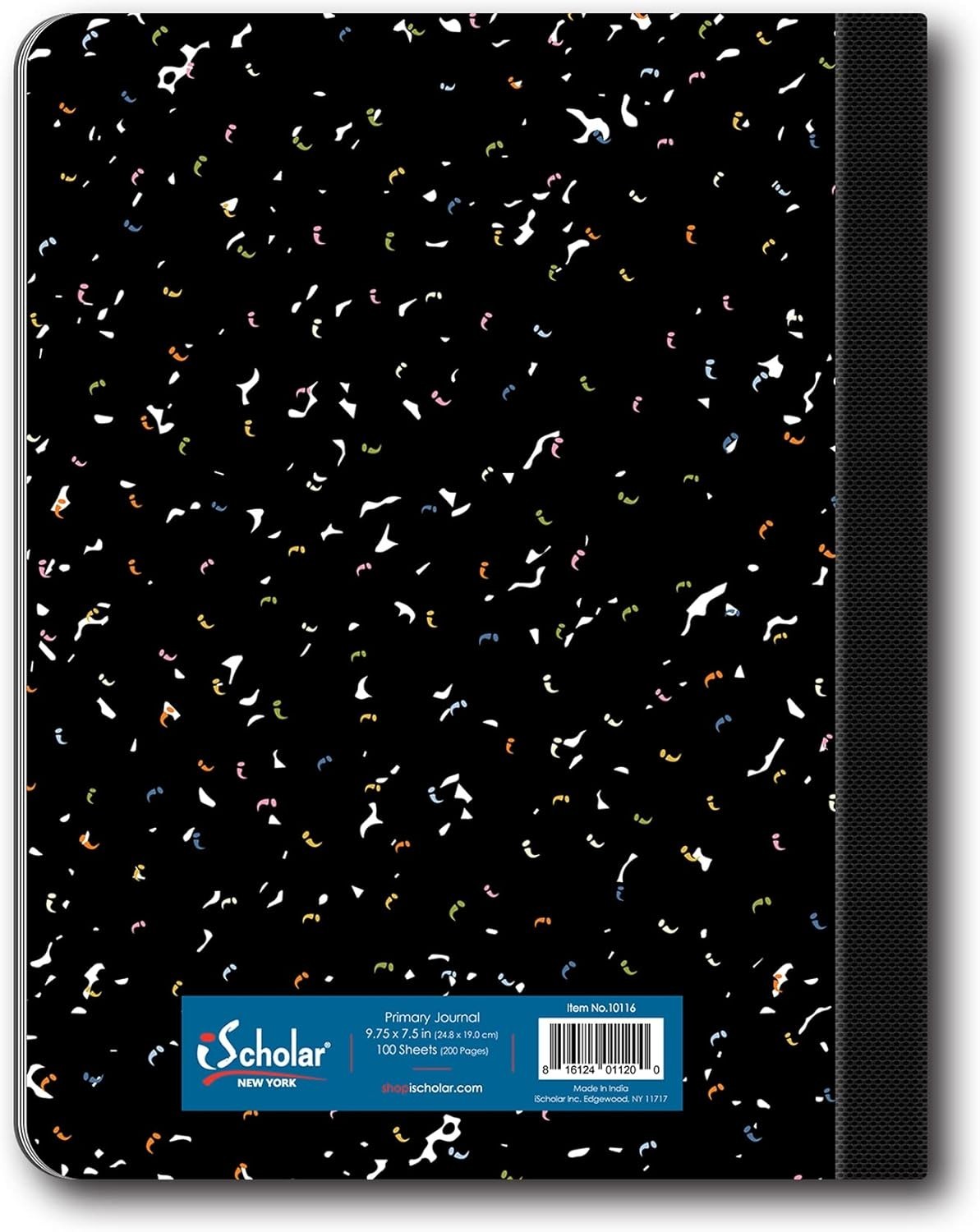Versatile Black Marble Composition Book – 100 Sheets, Unruled Top, 9.75 x 7.5 In