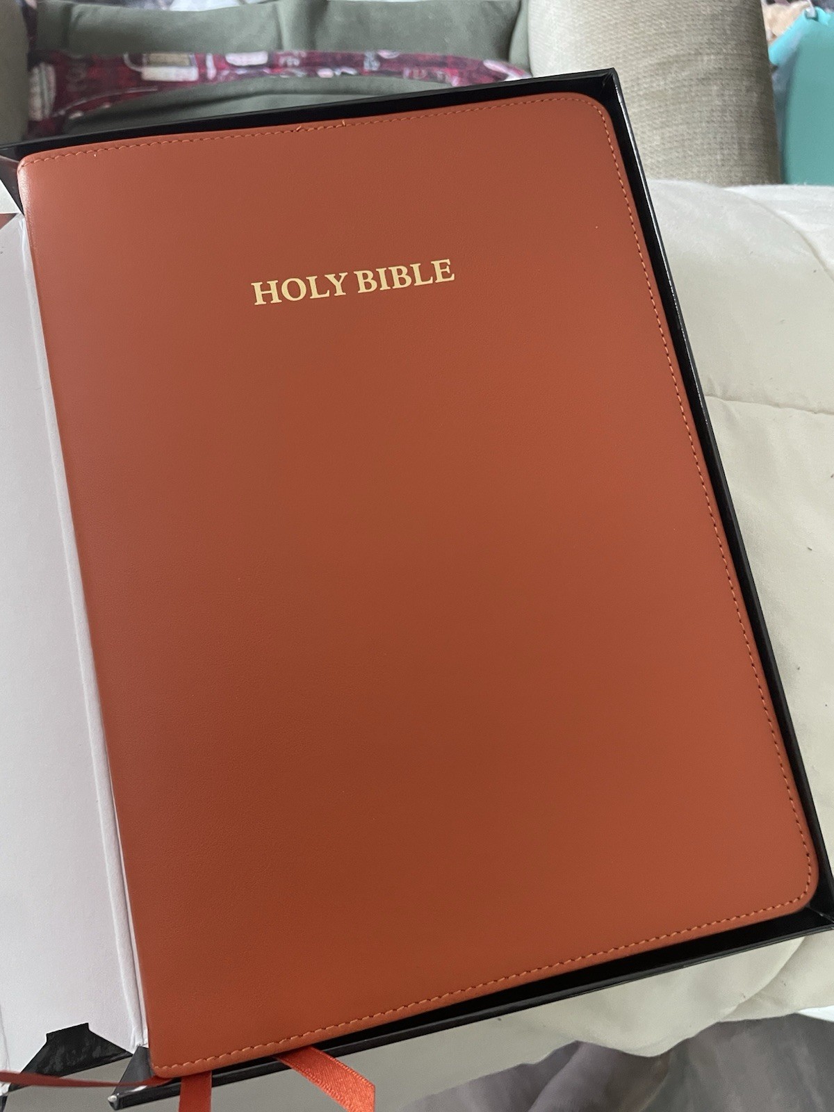 CSB Diadem Reference Edition, Orange calfskin Like New W/Box Cambridge Bible