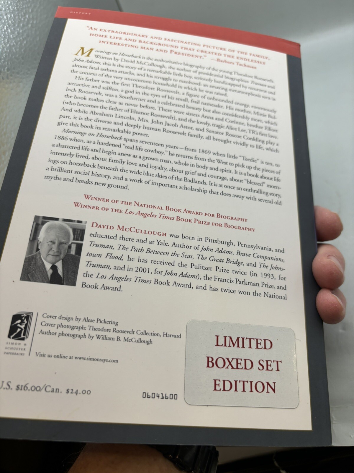 David McCullough Boxed Set John Adams Truman Mornings on Horseback sh117
