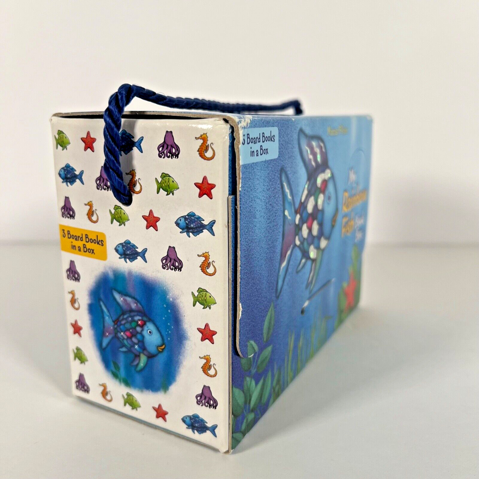 My Rainbow Fish Book Box Marcus Pfister 3 Board Books in “Suitcase” Box w Handle