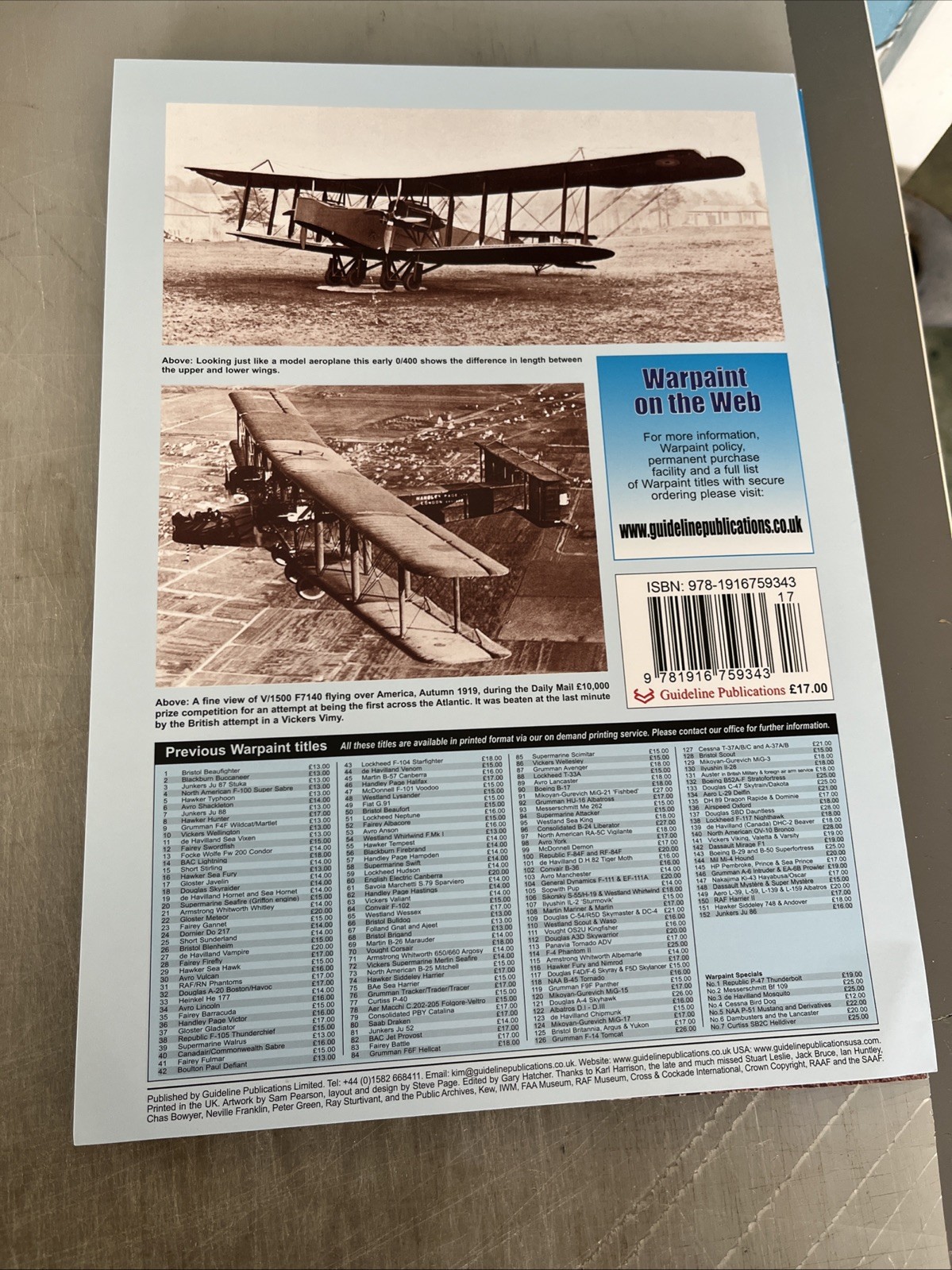 Handley Page Night Bombers: Warpaint No.153 9343