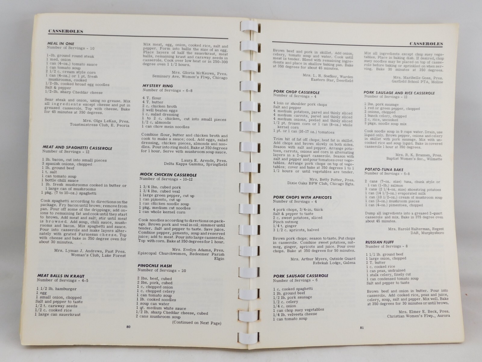 Illinois Women’s Clubs Cookbook Favorite Recipes 1963 SC Spiral Bound 190 Pages
